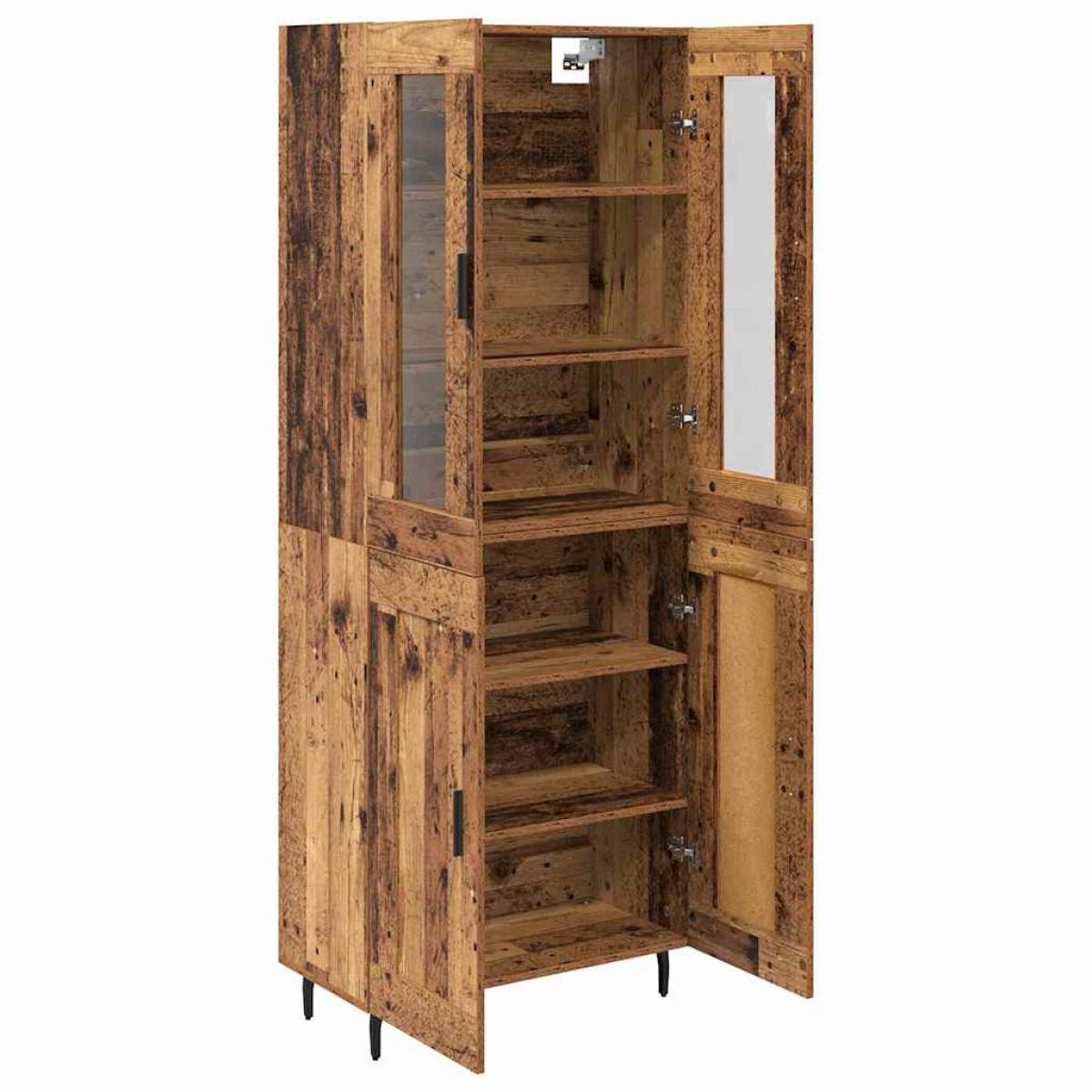 vidaXL Highboard 2 τμχ. Παλιό Ξύλο 69,5 x 34 x 180 εκ.