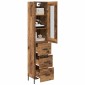 vidaXL Highboard Παλιό Ξύλο 34,5 x 34 x 180 εκ. Επεξεργασμένο Ξύλο