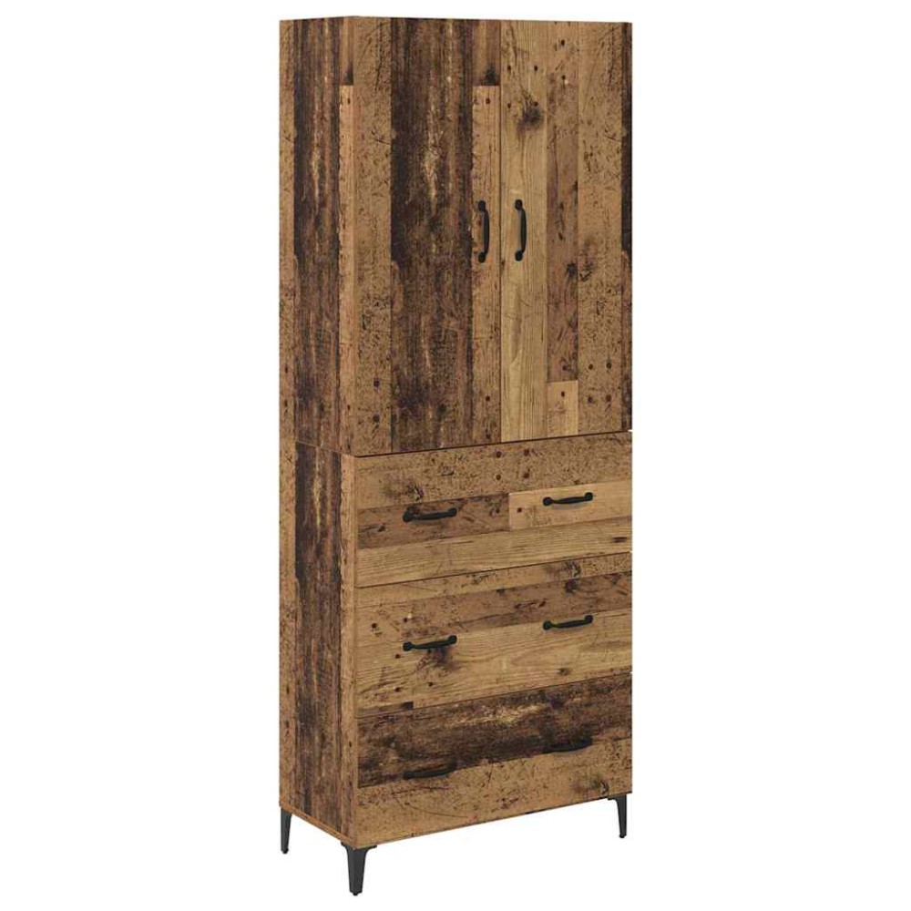 vidaXL Highboard Παλιό Ξύλο 69,5 x 34 x 180 εκ. Επεξεργασμένο Ξύλο