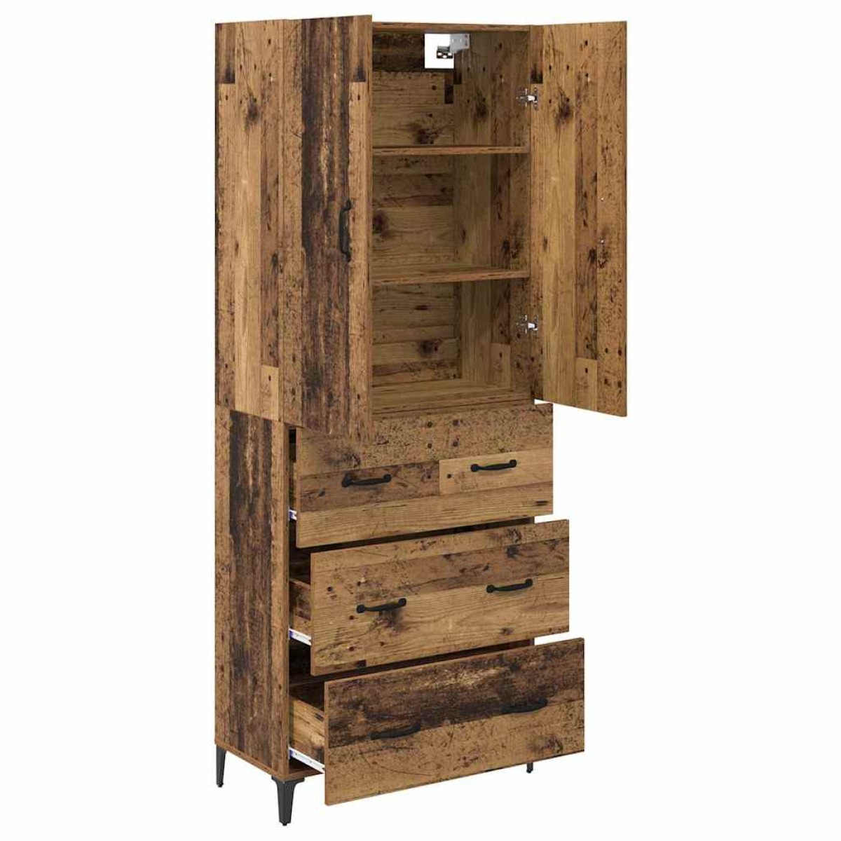 vidaXL Highboard Παλιό Ξύλο 69,5 x 34 x 180 εκ. Επεξεργασμένο Ξύλο