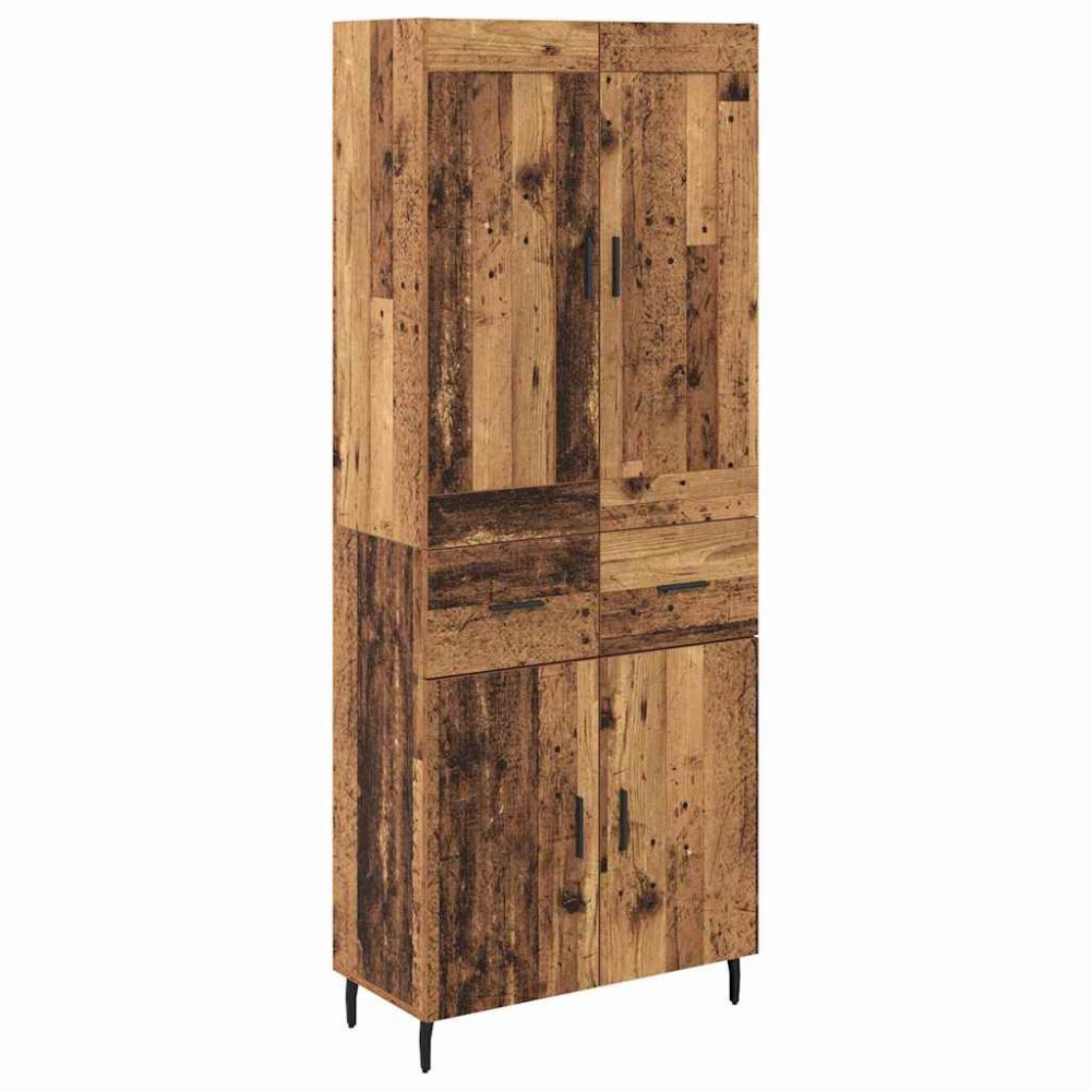 vidaXL Highboard 2 τμχ. Παλιό ξύλο 69,5 x 34 x 180 εκ.