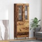 vidaXL Highboard 2 τμχ. Παλιό Ξύλο 69,5 x 34 x 180 εκ.