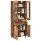 vidaXL Highboard 2 τμχ. Παλιό Ξύλο 69,5 x 34 x 180 εκ.