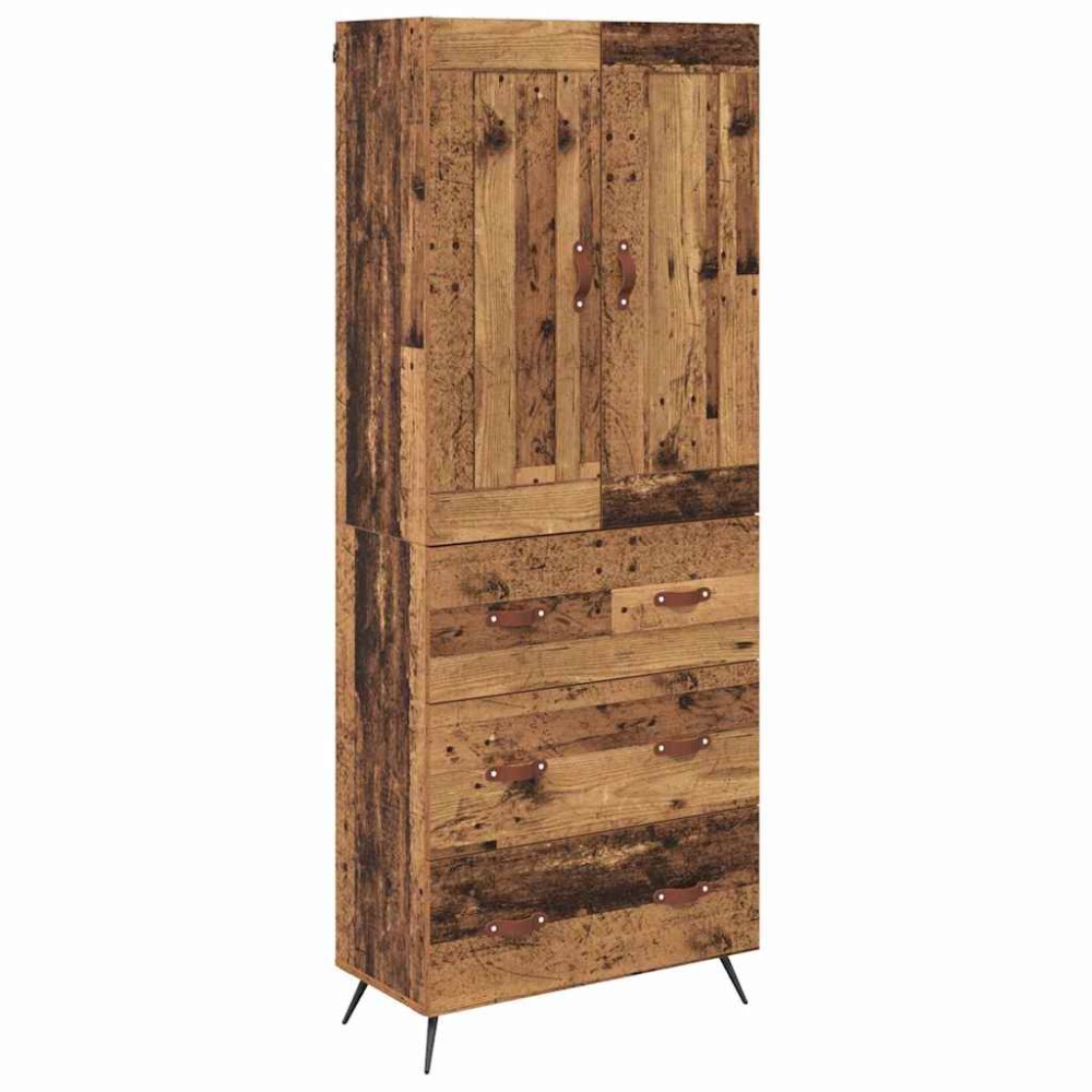 vidaXL Highboard Παλιό Ξύλο 69,5 x 34 x 180 εκ. Επεξεργασμένο Ξύλο