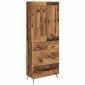 vidaXL Highboard Παλιό Ξύλο 69,5 x 34 x 180 εκ. Επεξεργασμένο Ξύλο