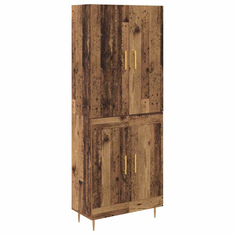 vidaXL Highboard Παλιό Ξύλο 69,5 x 34 x 180 εκ. Επεξεργασμένο Ξύλο