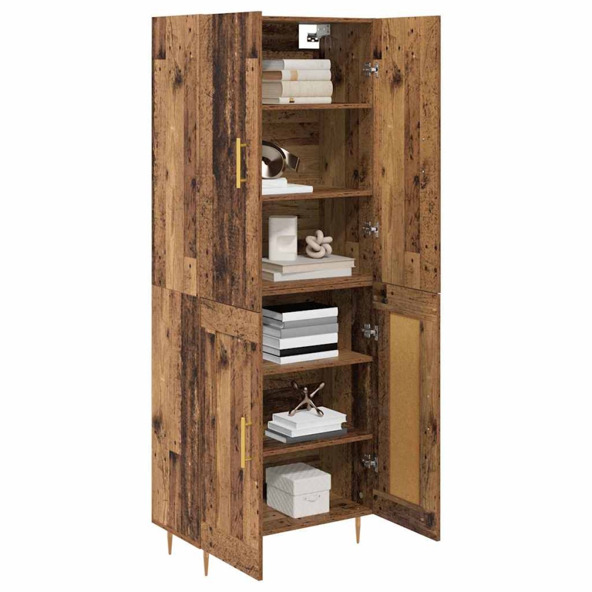 vidaXL Highboard Παλιό Ξύλο 69,5 x 34 x 180 εκ. Επεξεργασμένο Ξύλο