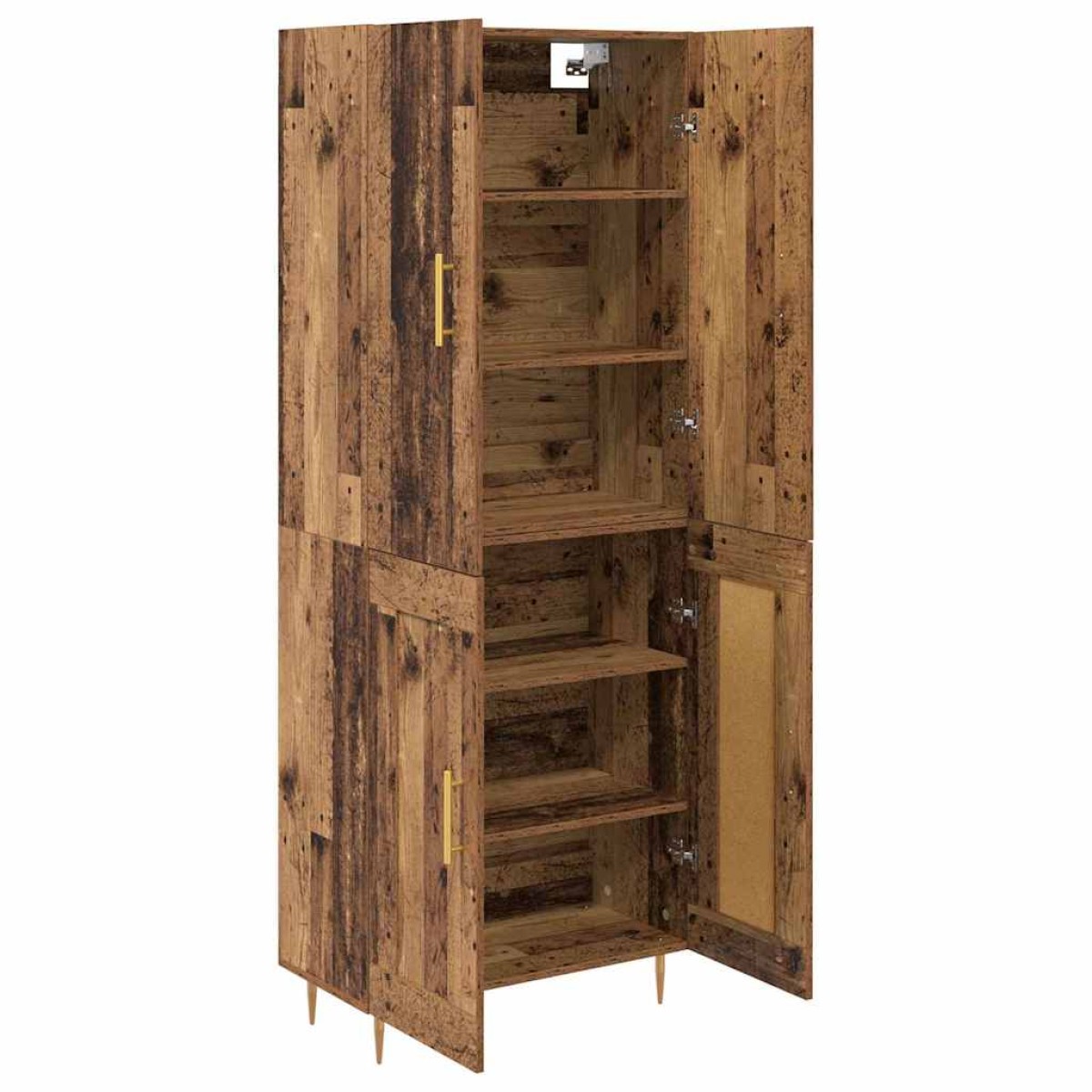 vidaXL Highboard Παλιό Ξύλο 69,5 x 34 x 180 εκ. Επεξεργασμένο Ξύλο