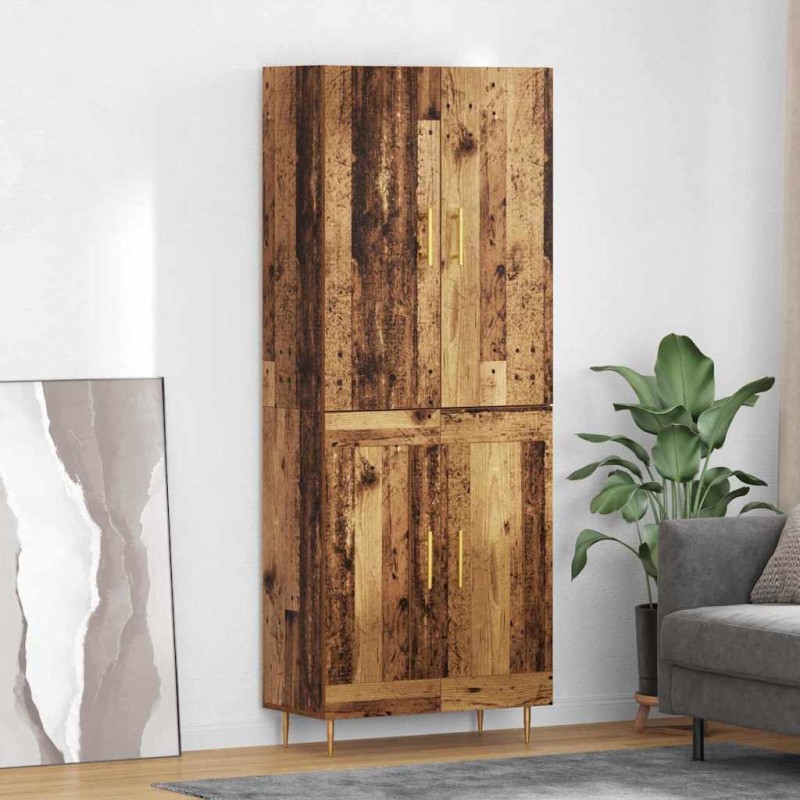 vidaXL Highboard Παλιό Ξύλο 69,5 x 34 x 180 εκ. Επεξεργασμένο Ξύλο