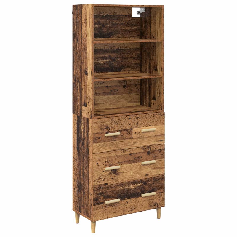 vidaXL Highboard Παλιό Ξύλο 69,5 x 32,5 x 180 εκ Επεξεργασμένο Ξύλο