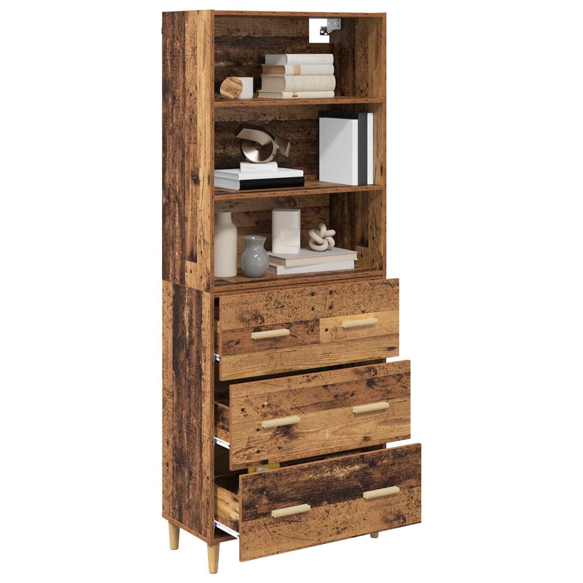 vidaXL Highboard Παλιό Ξύλο 69,5 x 32,5 x 180 εκ Επεξεργασμένο Ξύλο