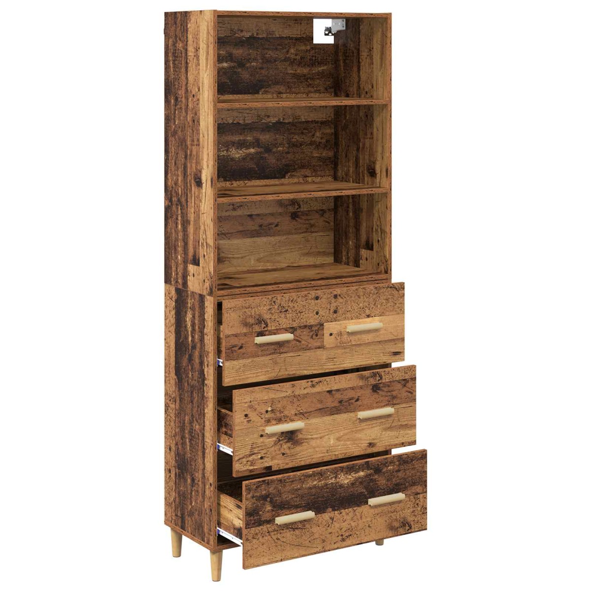 vidaXL Highboard Παλιό Ξύλο 69,5 x 32,5 x 180 εκ Επεξεργασμένο Ξύλο