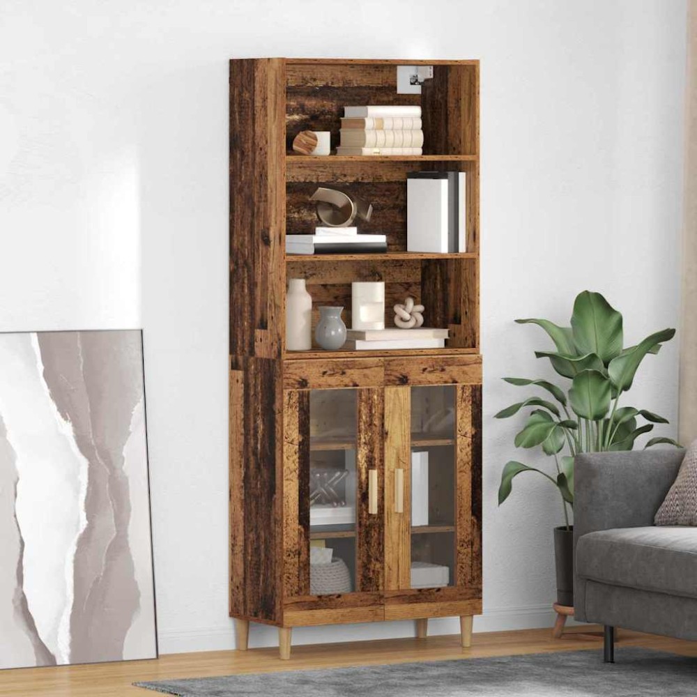 vidaXL Highboard Παλιό Ξύλο 69,5 x 32,5 x 180 εκ Επεξεργασμένο Ξύλο