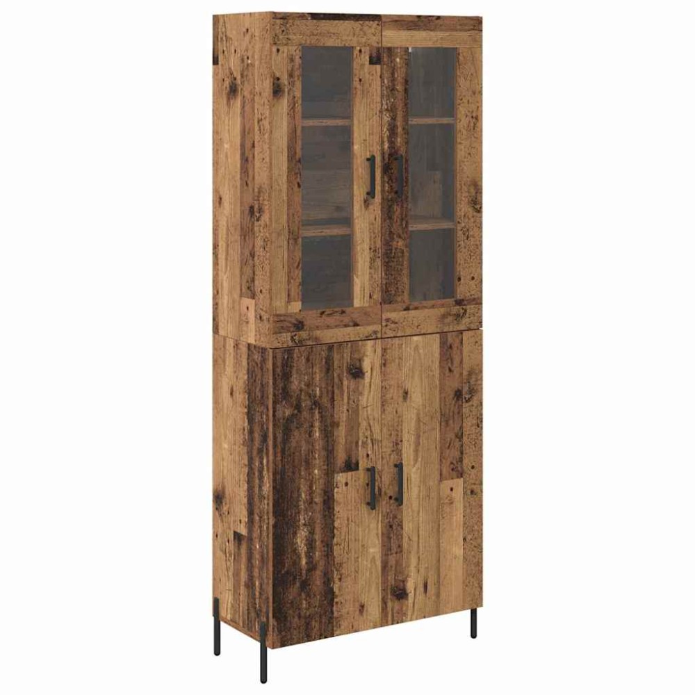 vidaXL Highboard Παλιό Ξύλο 69,5 x 34 x 180 εκ. Επεξεργασμένο Ξύλο