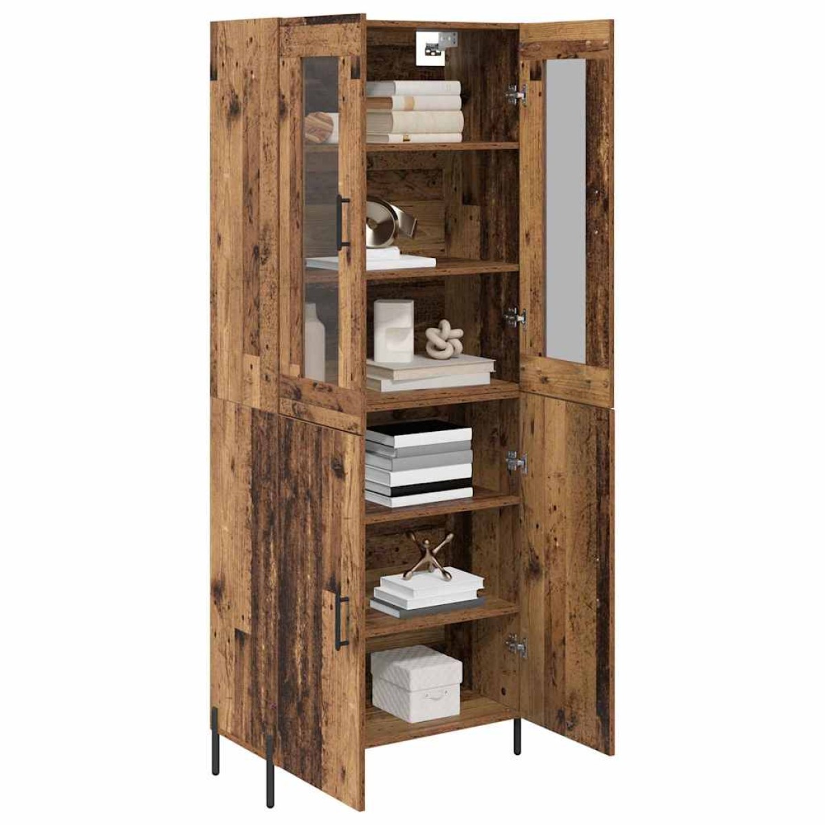 vidaXL Highboard Παλιό Ξύλο 69,5 x 34 x 180 εκ. Επεξεργασμένο Ξύλο