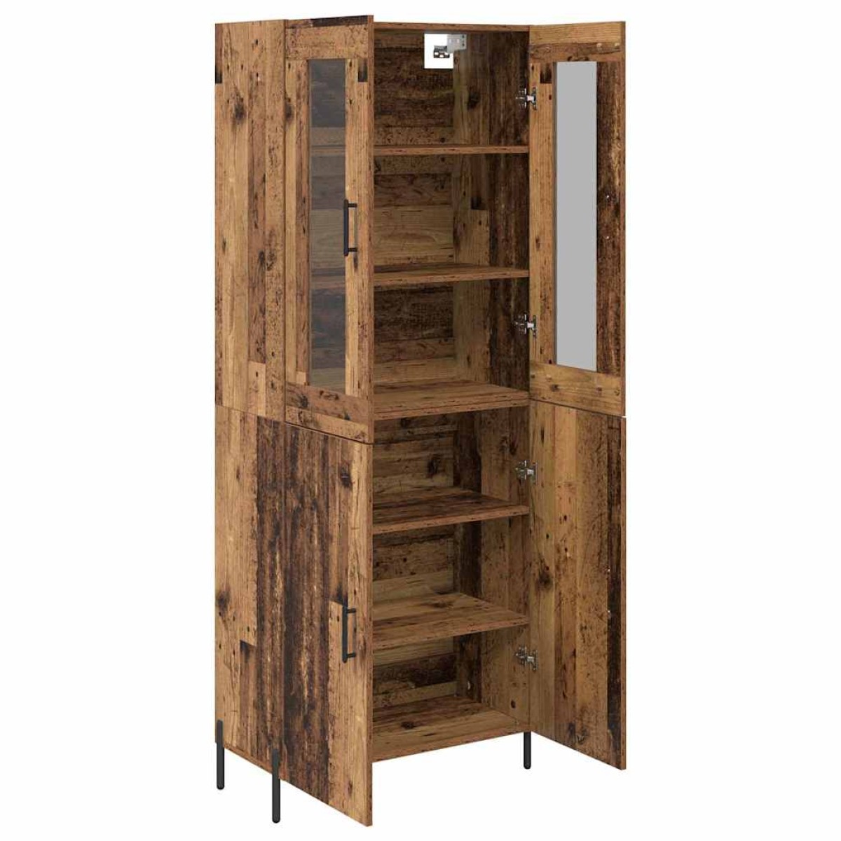 vidaXL Highboard Παλιό Ξύλο 69,5 x 34 x 180 εκ. Επεξεργασμένο Ξύλο