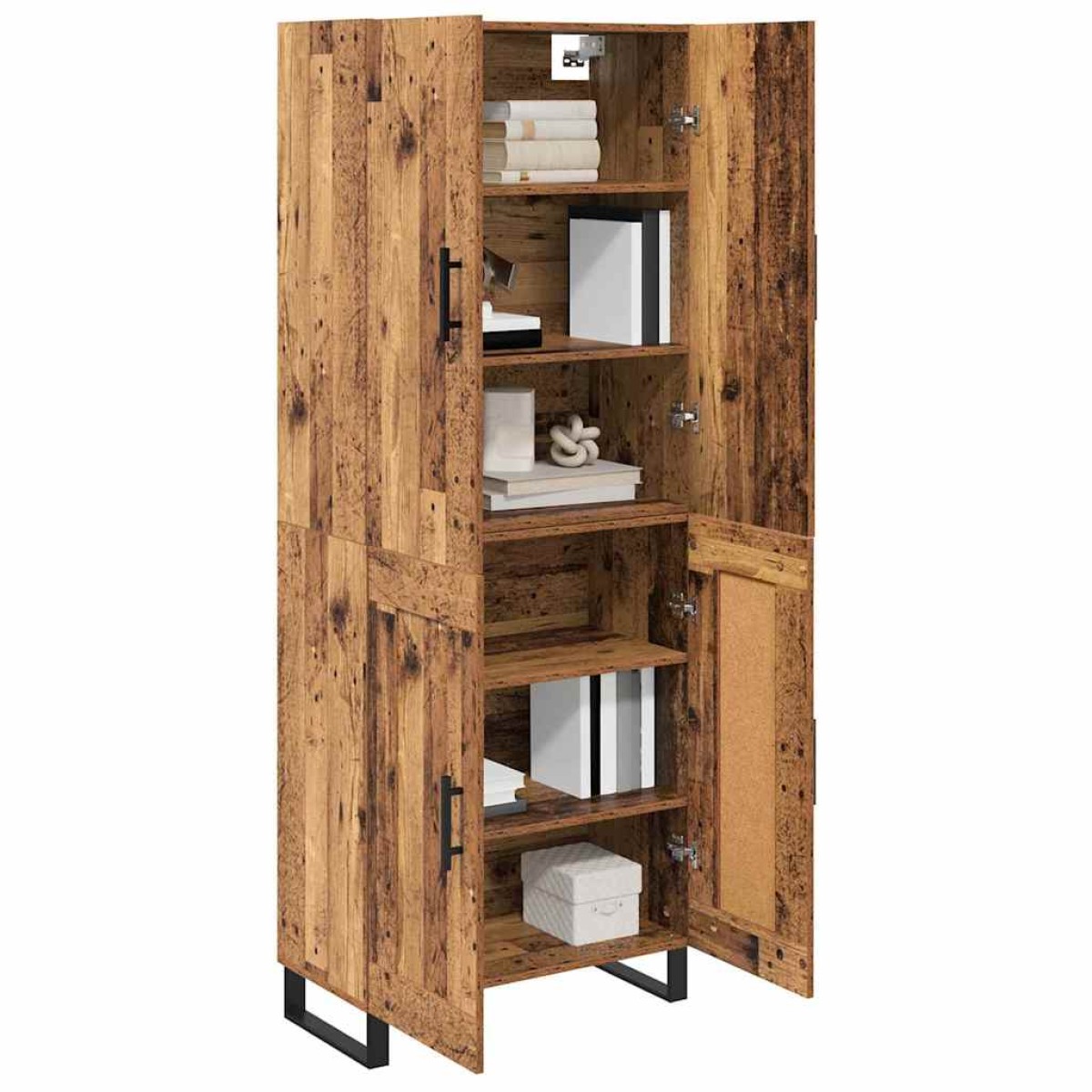 vidaXL Highboard 2 τμχ. Παλιό Ξύλο 69,5 x 34 x 180 εκ.