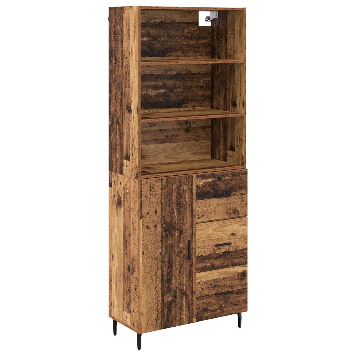 vidaXL Highboard 2 τμχ. Παλιό Ξύλο 69,5 x 32,5 x 180 εκ