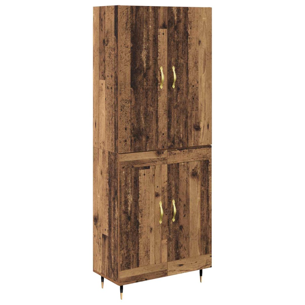vidaXL Highboard Παλιό Ξύλο 69,5 x 34 x 180 εκ. Επεξεργασμένο Ξύλο