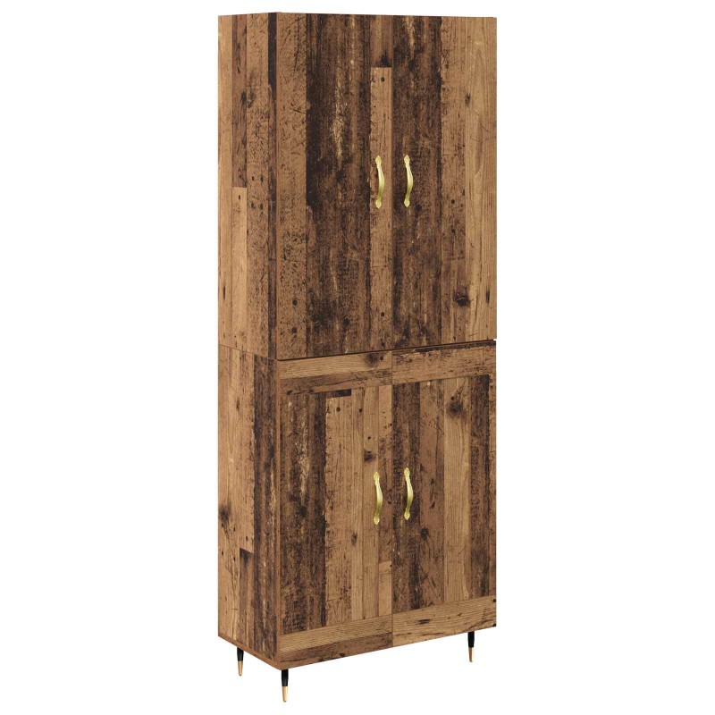 vidaXL Highboard Παλιό Ξύλο 69,5 x 34 x 180 εκ. Επεξεργασμένο Ξύλο