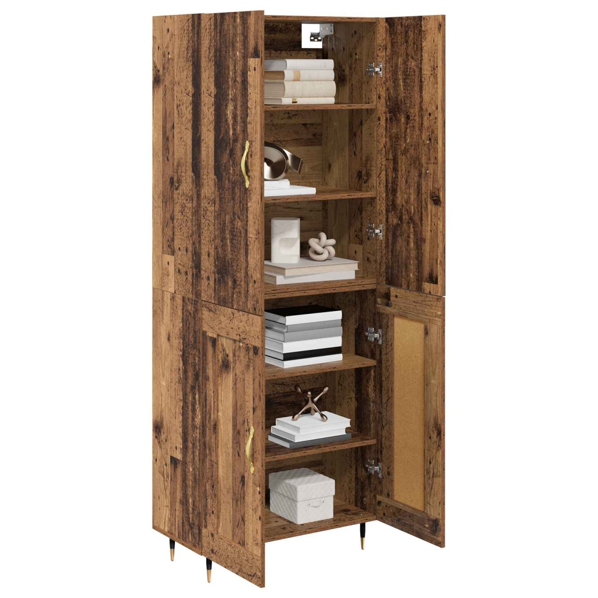 vidaXL Highboard Παλιό Ξύλο 69,5 x 34 x 180 εκ. Επεξεργασμένο Ξύλο