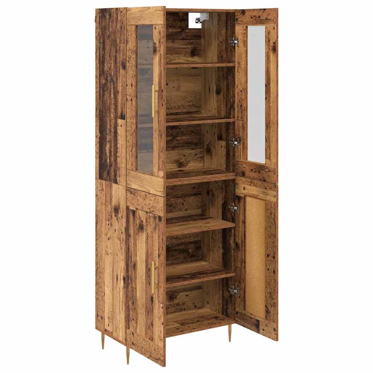 vidaXL Highboard 2 τμχ. Παλιό ξύλο 69,5 x 34 x 180 εκ.
