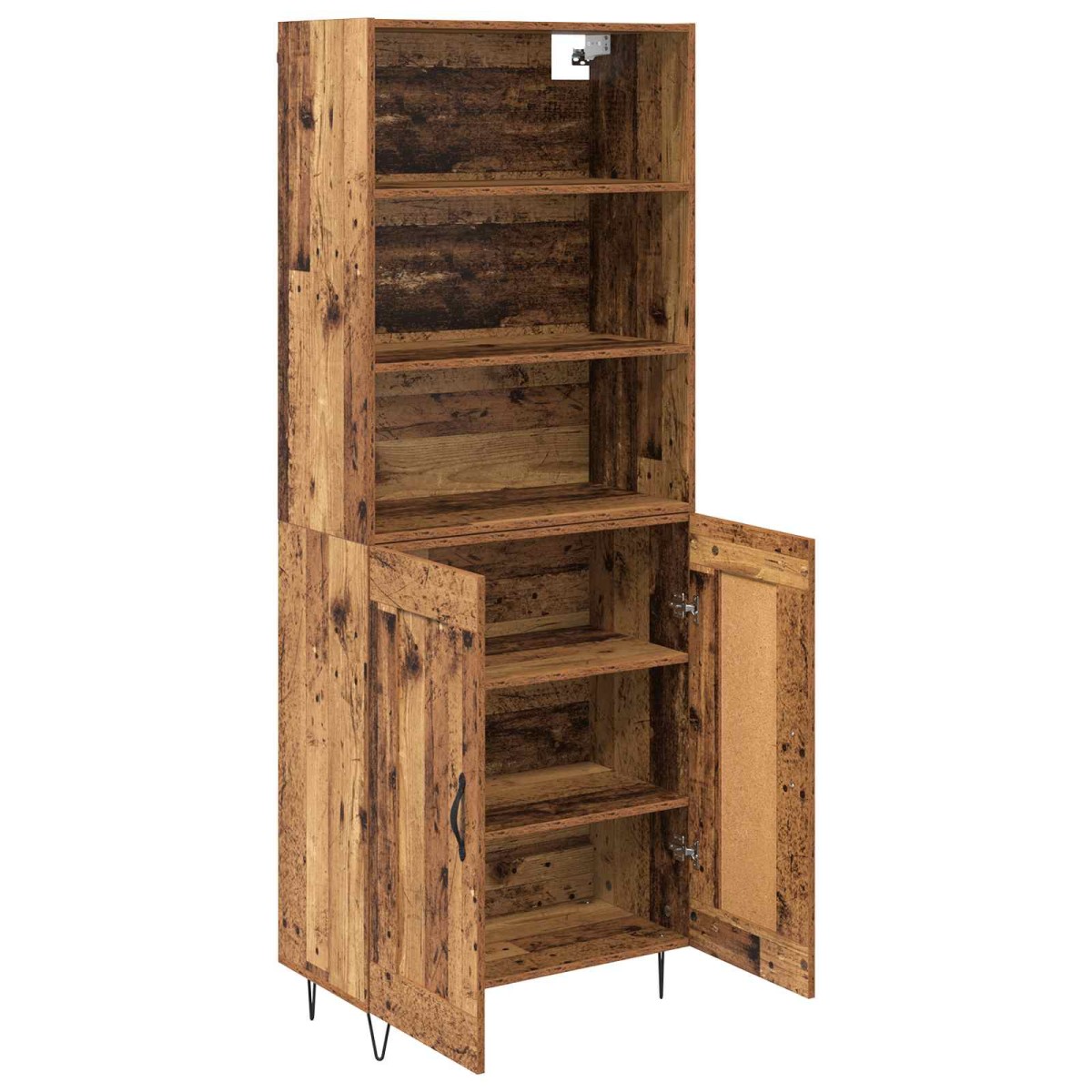 vidaXL Highboard 2 τμχ. Παλιό ξύλο 69,5 x 34 x 180 εκ.