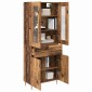 vidaXL Highboard 2 τμχ. Παλιό ξύλο 69,5 x 34 x 180 εκ.