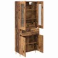 vidaXL Highboard 2 τμχ. Παλιό ξύλο 69,5 x 34 x 180 εκ.