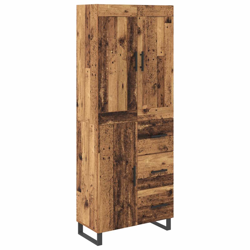 vidaXL Highboard 2 τμχ. Παλιό ξύλο 69,5 x 34 x 180 εκ.