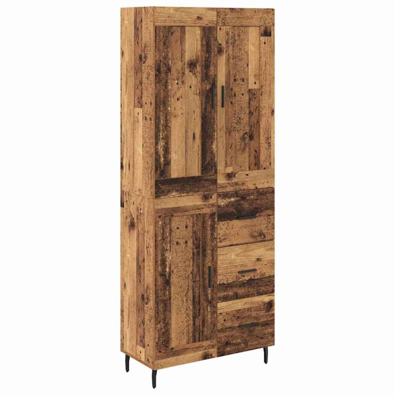 vidaXL Highboard 2 τμχ. Παλιό ξύλο 69,5 x 34 x 180 εκ.