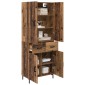 vidaXL Highboard Παλιό Ξύλο 69,5 x 34 x 180 εκ. Επεξεργασμένο Ξύλο