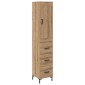 vidaXL Highboard Artisan Oak 34,5 x 34 x 180 εκ. Επεξεργασμένο Ξύλο