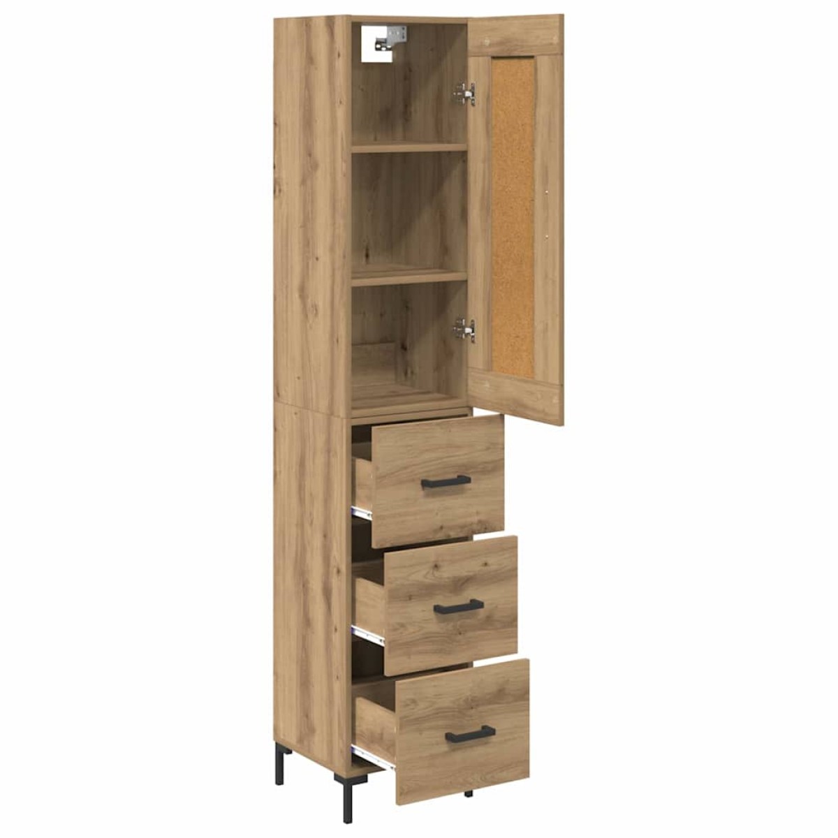 vidaXL Highboard Artisan Oak 34,5 x 34 x 180 εκ. Επεξεργασμένο Ξύλο