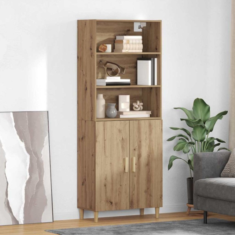 vidaXL Highboard Artisan Oak 69,5 x 32,5 x 180 εκ Επεξεργασμένο Ξύλο