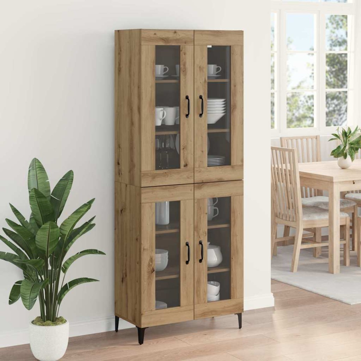 vidaXL Highboard Artisan Oak 69,5 x 34 x 180 εκ. Επεξεργασμένο Ξύλο