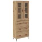 vidaXL Υψηλός Ντουλάπι με Ράφι 2 τμχ. Artisan Oak 69,5 x 34 x 180 εκ.