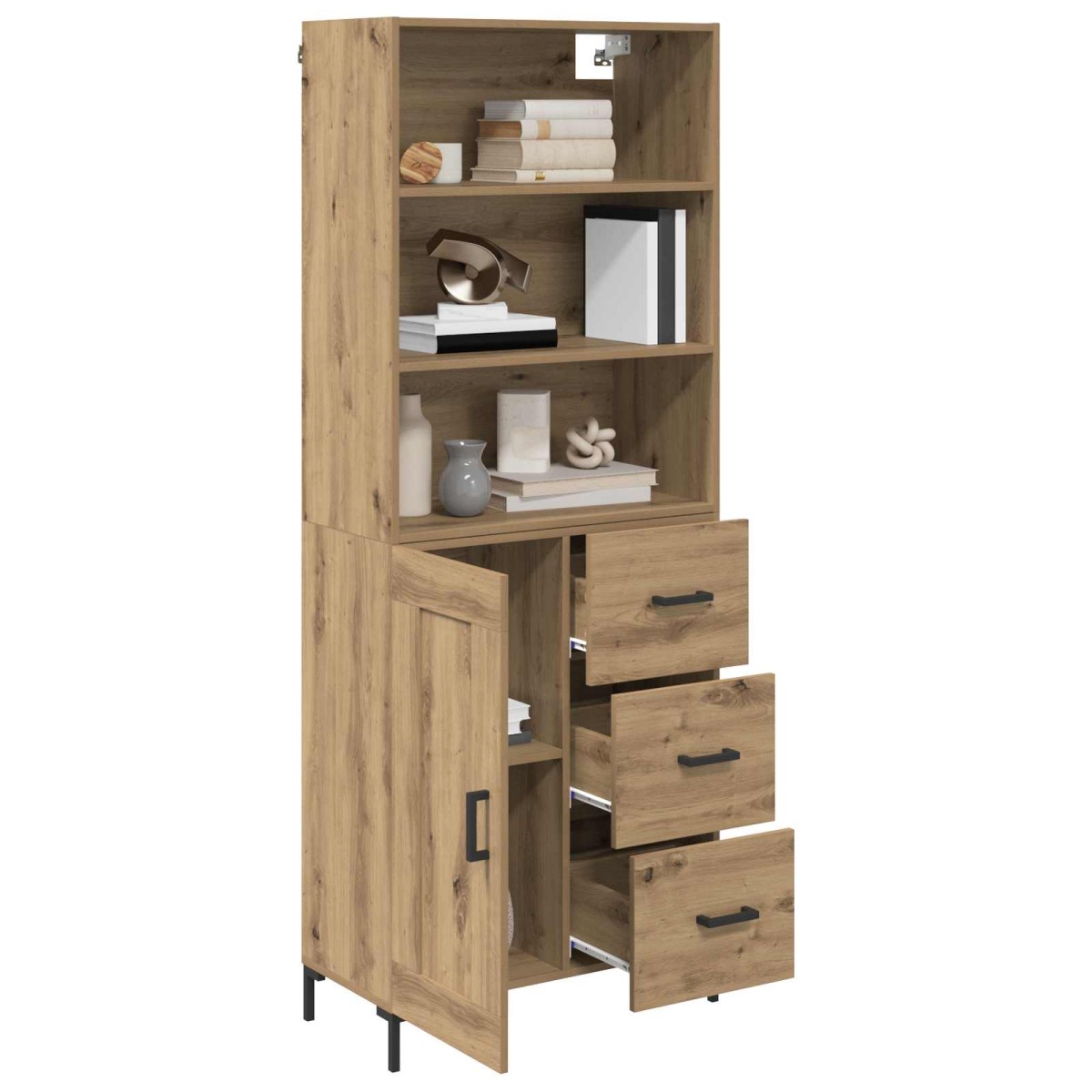 vidaXL Highboard Artisan Oak 69,5 x 34 x 180 εκ. Επεξεργασμένο Ξύλο