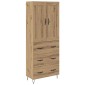 vidaXL Highboard Artisan Oak 69,5 x 34 x 180 εκ. Επεξεργασμένο Ξύλο