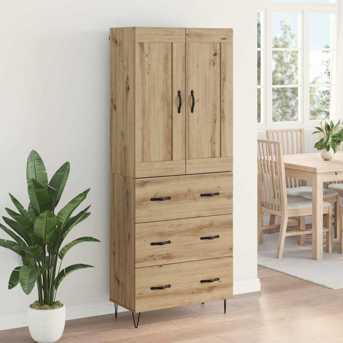 vidaXL Highboard Artisan Oak 69,5 x 34 x 180 εκ. Επεξεργασμένο Ξύλο