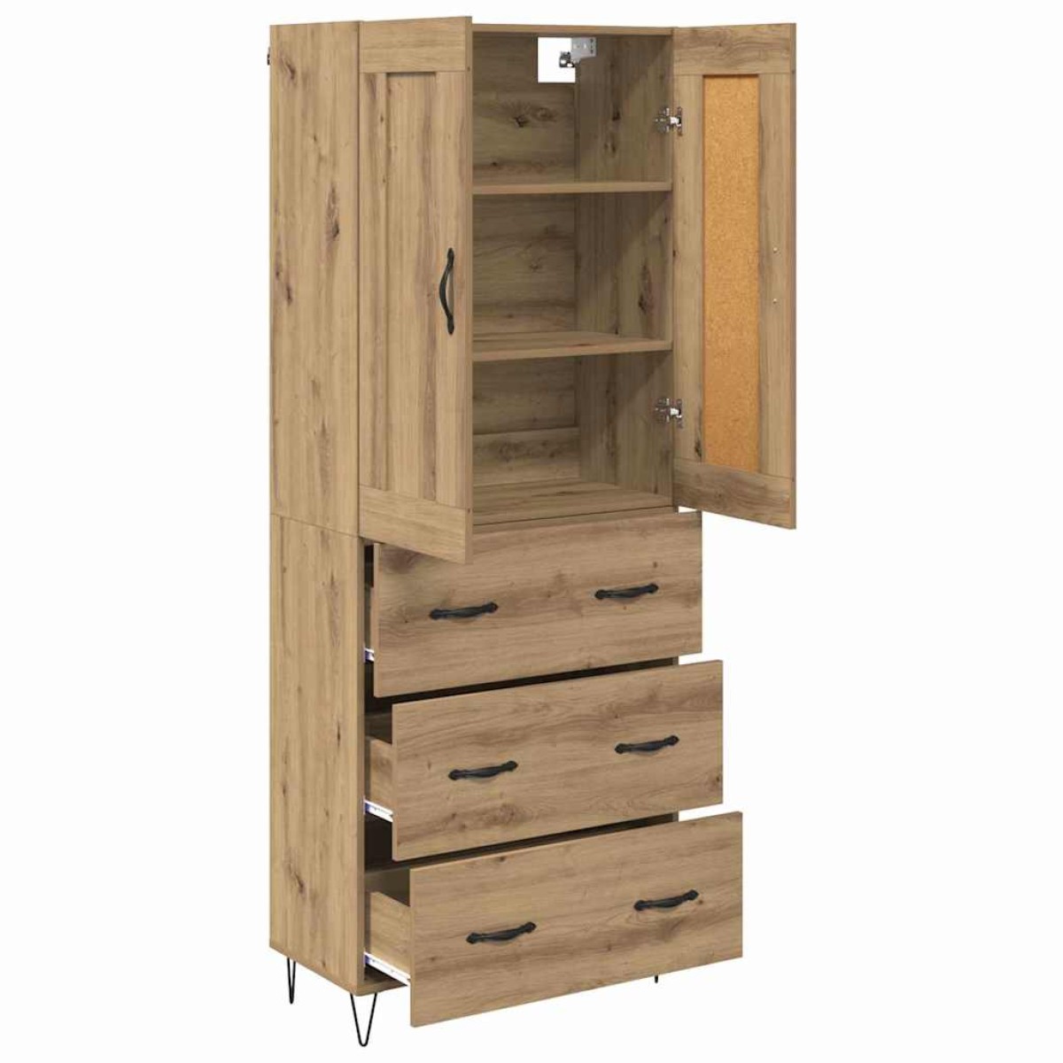 vidaXL Highboard Artisan Oak 69,5 x 34 x 180 εκ. Επεξεργασμένο Ξύλο
