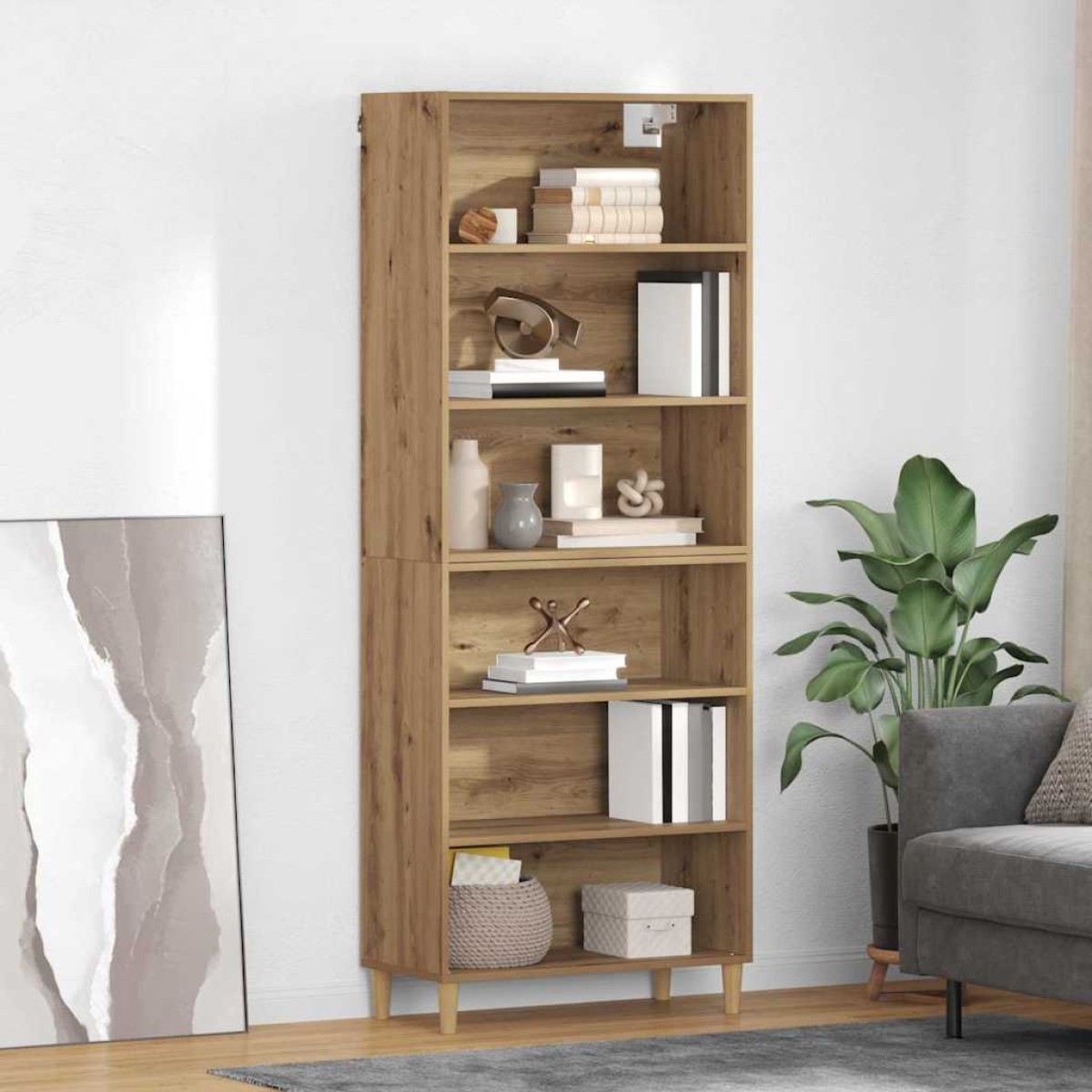 vidaXL Highboard Artisan Oak 69,5 x 32,5 x 180 εκ Επεξεργασμένο Ξύλο