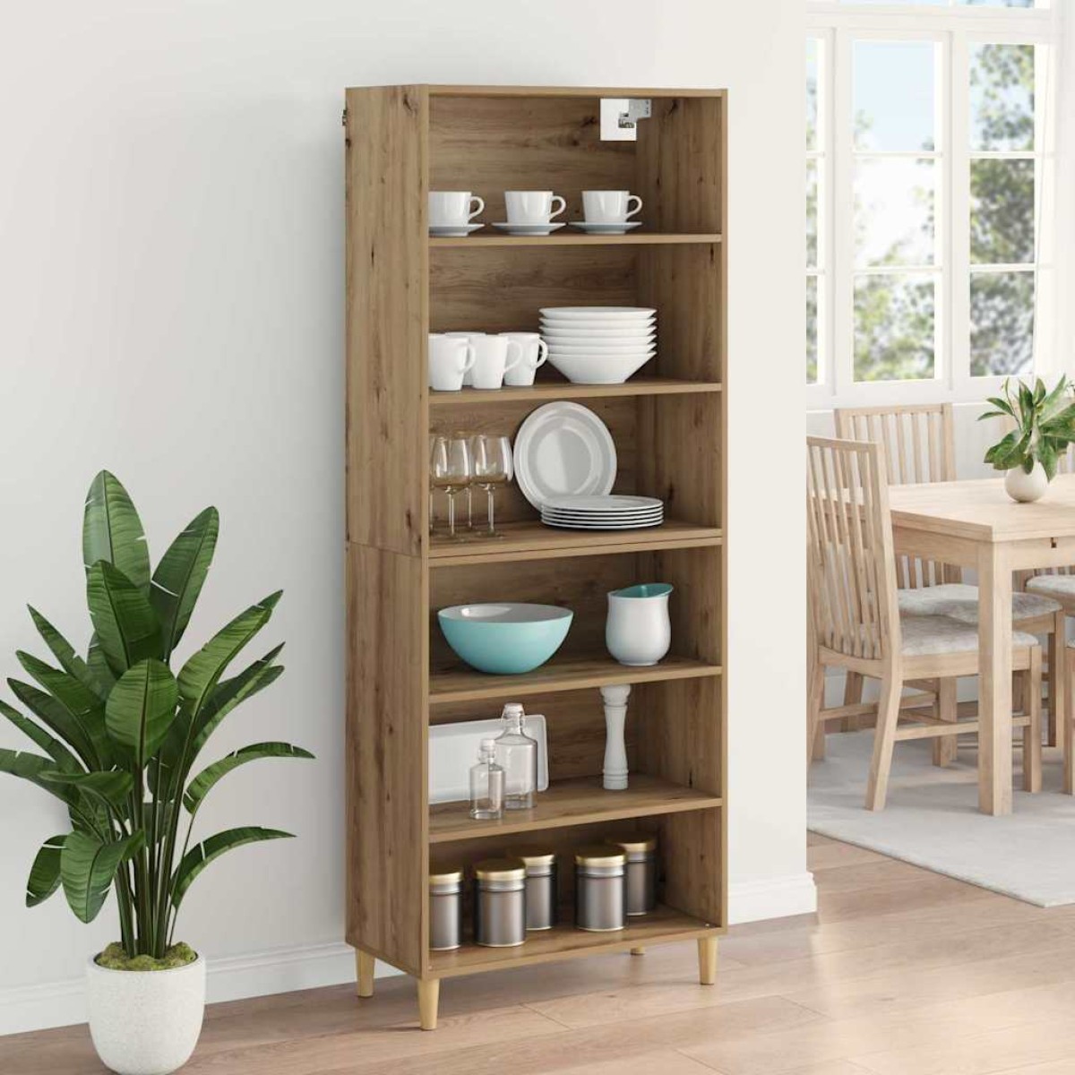 vidaXL Highboard Artisan Oak 69,5 x 32,5 x 180 εκ Επεξεργασμένο Ξύλο