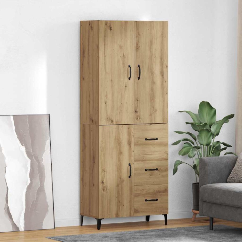 vidaXL Highboard Artisan Oak 69,5 x 34 x 180 εκ. Επεξεργασμένο Ξύλο