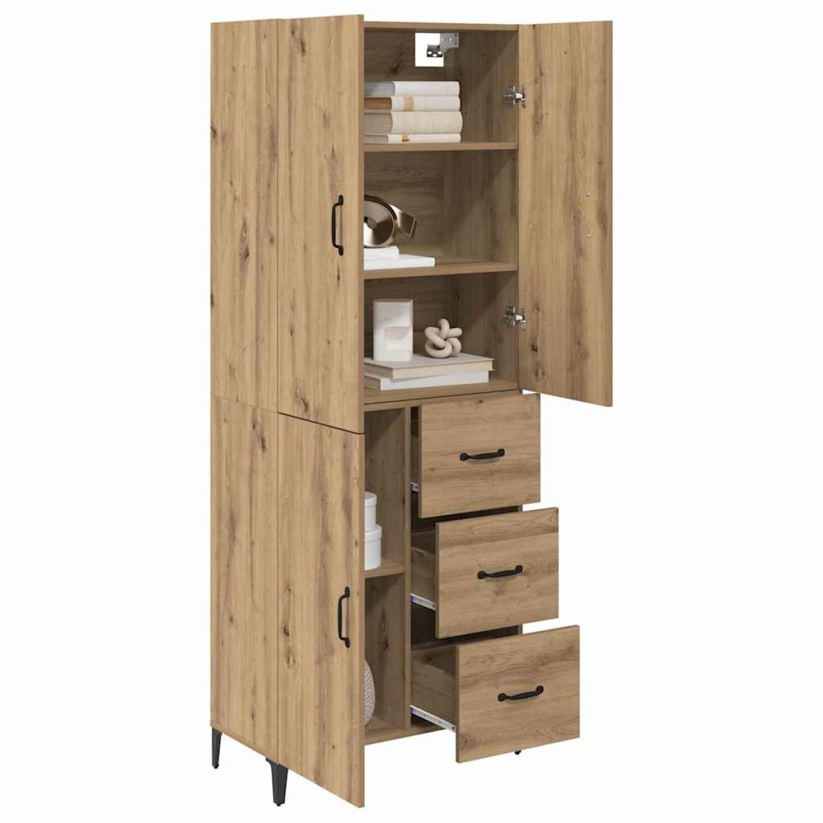 vidaXL Highboard Artisan Oak 69,5 x 34 x 180 εκ. Επεξεργασμένο Ξύλο