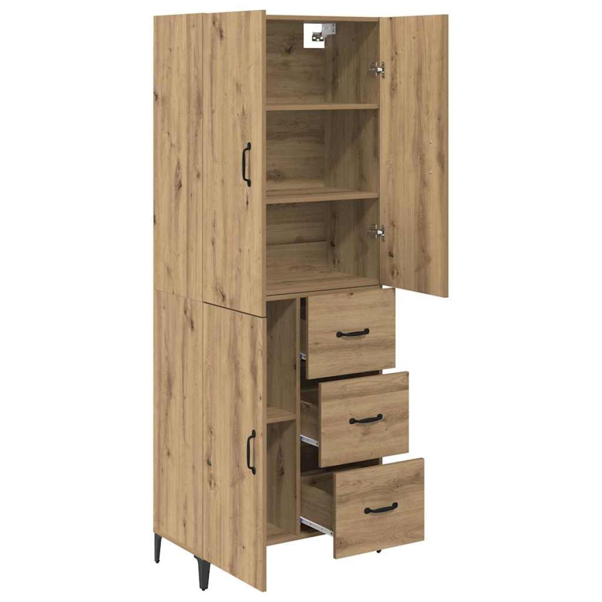 vidaXL Highboard Artisan Oak 69,5 x 34 x 180 εκ. Επεξεργασμένο Ξύλο