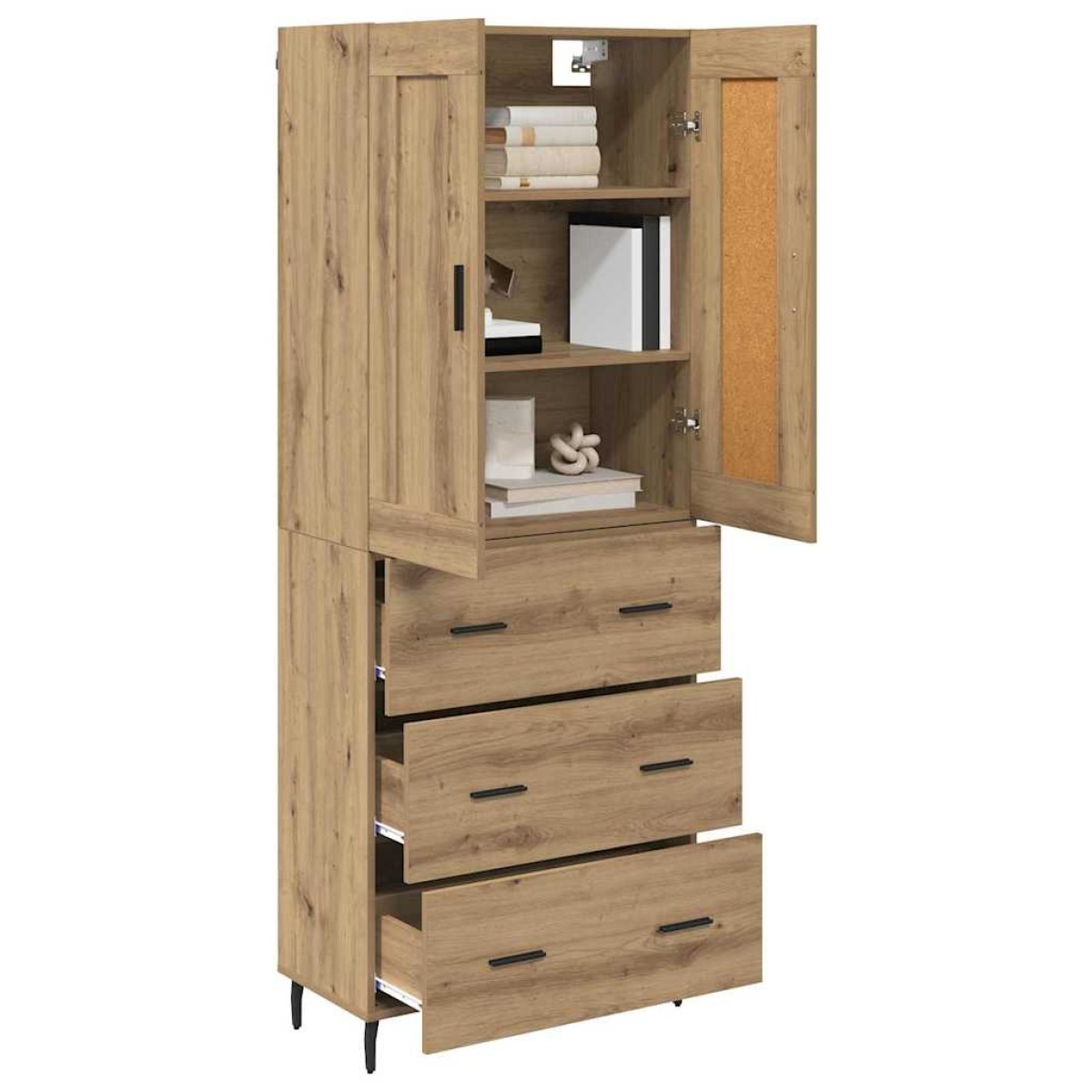vidaXL Highboard 2 τμχ. Artisan Oak 69,5 x 34 x 180 εκ.
