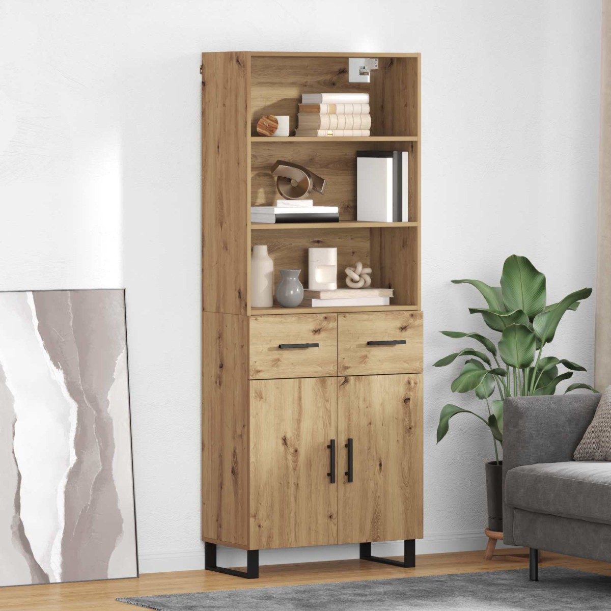 vidaXL Highboard 2 τμχ. Artisan Oak 69,5 x 34 x 180 εκ.