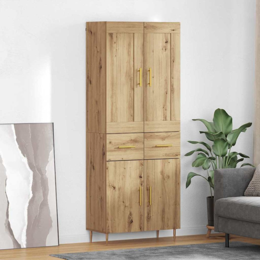 vidaXL Highboard Artisan Oak 69,5 x 34 x 180 εκ. Επεξεργασμένο Ξύλο