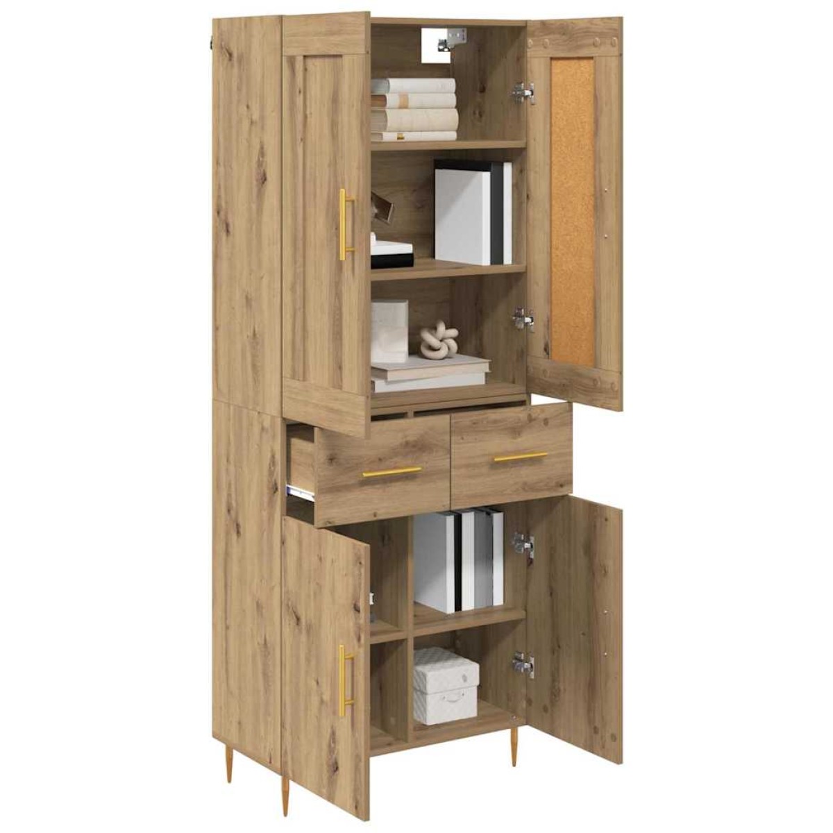 vidaXL Highboard Artisan Oak 69,5 x 34 x 180 εκ. Επεξεργασμένο Ξύλο